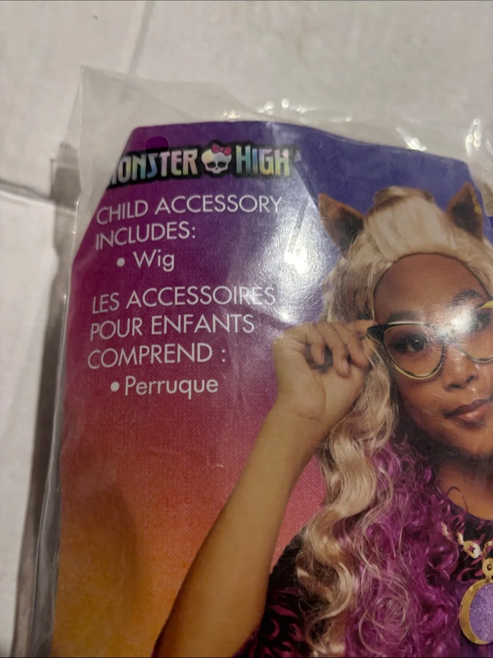 Monster High Blonde to Purple Ombre Clawdeen Wolf Childs wig